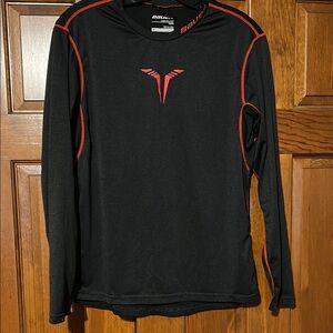 Black and Red Hockey Fit Long Sleeve Shirt